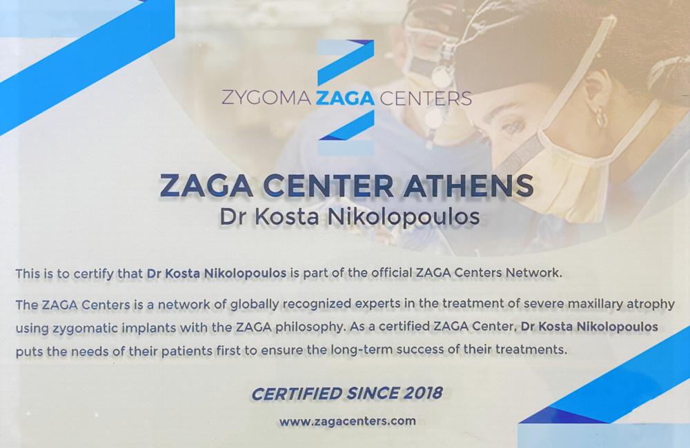 zaga center athens certificate